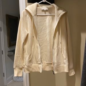 Jones New York Sport zip up hoodie. Cream. M
